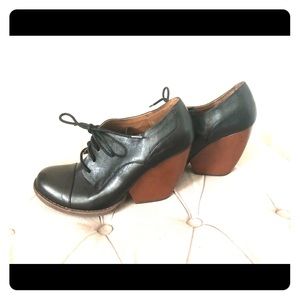 Black Korks Wedge Shoes